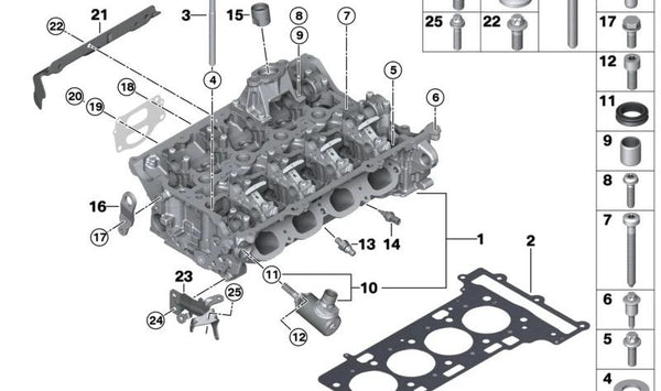 Protector térmico (colector de escape) OEM 11658489631 para BMW F70, U06, G20, G21, G22, G23, G26, G60, G61, G68, U11, U12, U10, G45, G18, G06, F65, F66, U25. Original BMW