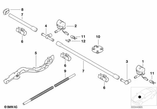 Conducto de cables bisagra tapa delantera para BMW Z4 E89 (OEM 61667046387). Original BMW