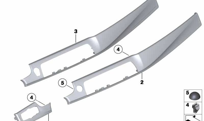 Embellecedor salpicadero madera Fineline antracita OEM 51459192945 para BMW F10, F11. Original BMW.