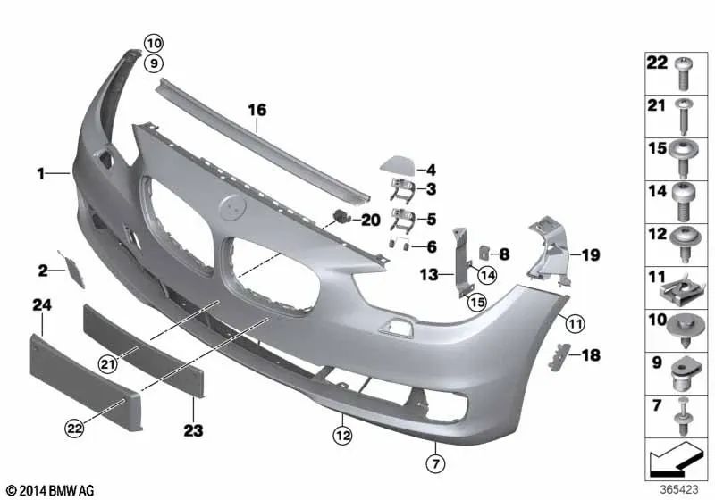 Separador izquierdo para BMW F07, F07N (OEM 51647203827). Original BMW.