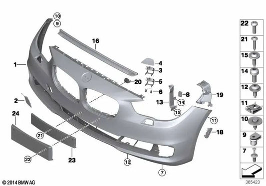 Tapa del anclaje de remolque imprimada para BMW Serie 5 F07N (OEM 51117332667). Original BMW