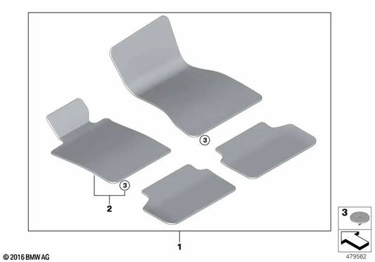 Alfombrilla del lado del conductor para BMW G22, G23 (OEM 51475A13564). Original BMW