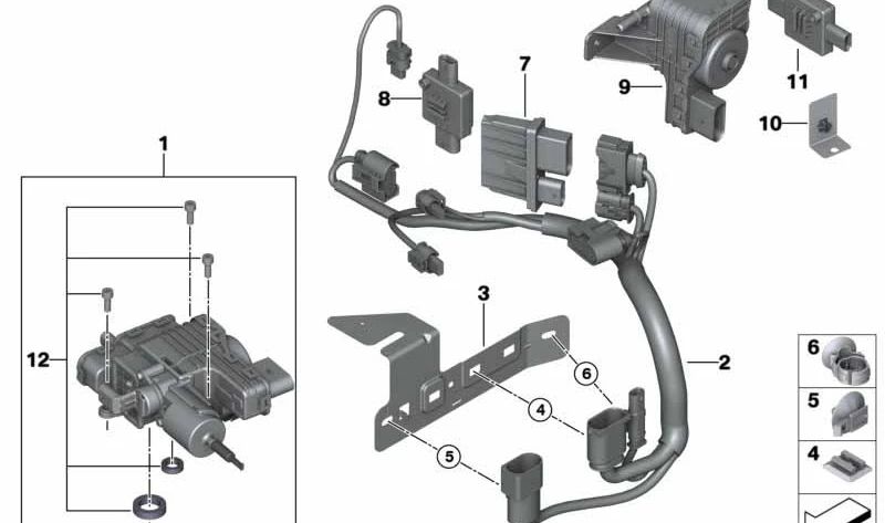 Cableado para BMW X5 E70, X6 E71 (OEM 16197204983). Original BMW