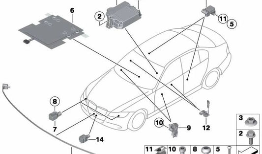 OEM 65779196259 Reconnaissance des sièges des passagers pour BMW E90, E91, E84. BMW d'origine.