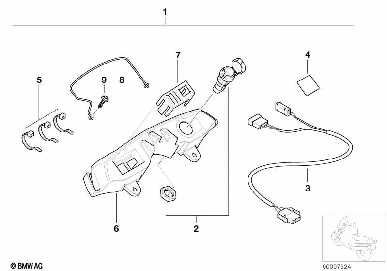 Steckdose für BMW E169, K14, R13, K40, K41, K43, K25, K26, K28, K30, R21, R22, R28, E34 (OEM 61131391630). Original BMW.