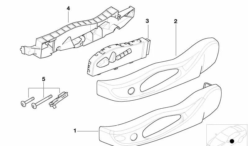 Cubierta exterior derecha para BMW Serie 3 E46, Z4 E85, E86 (OEM 52108260854). Original BMW