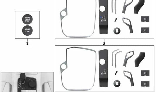 Replacement Panel Kit for BMW 1 Series F40, 2 Series F44, 3 Series G20, G21, G28, 4 Series G22, G23, G26, 8 Series G14, G15, G16, X3 G01N, G08N, X4 G02N, X5 G05, G18, X6 G06, X7 G07, Z4 G29 (OEM 61319475058). Original BMW