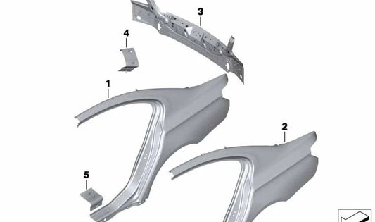 Revestimiento trasero completo para BMW Serie 5 F10, F18 (OEM 41347240434). Original BMW