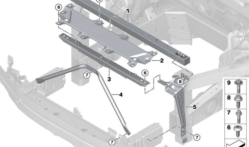 OEM Front Union Bar 51648737030 per BMW I20. Compatibile con tutti i modelli BMW I20. BMW originale.