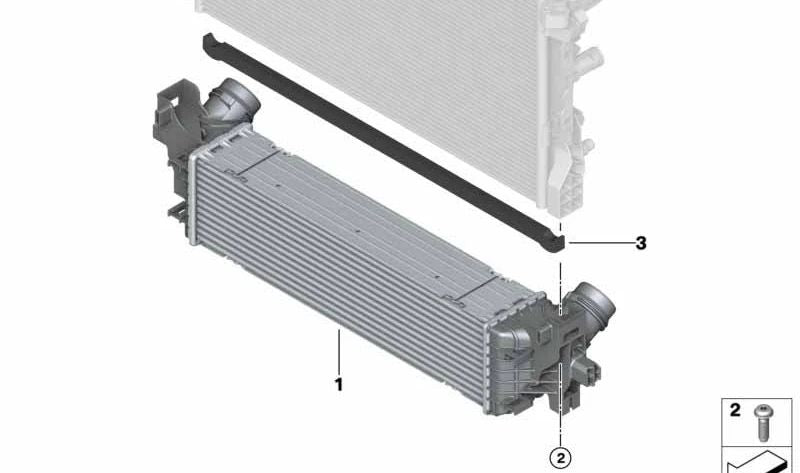 Intercooler para BMW Serie 2 G42, Serie 3 G20, G21, G28, Serie 4 G22, G23, G26 (OEM 17518592701). Original BMW.