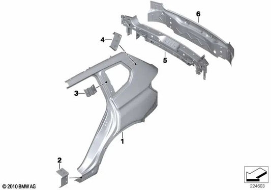 Placa de Refuerzo Larguero para BMW F25 (OEM 41219241307). Original BMW