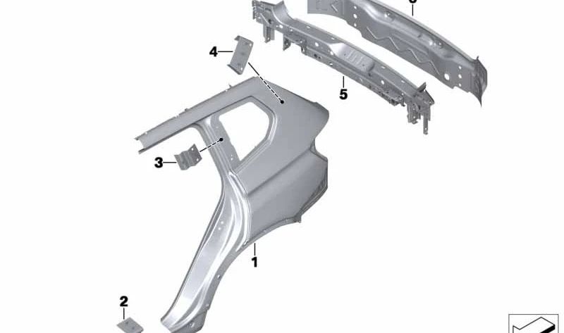 Revestimiento interior trasero OEM 41117267218 para BMW F25. Original BMW.