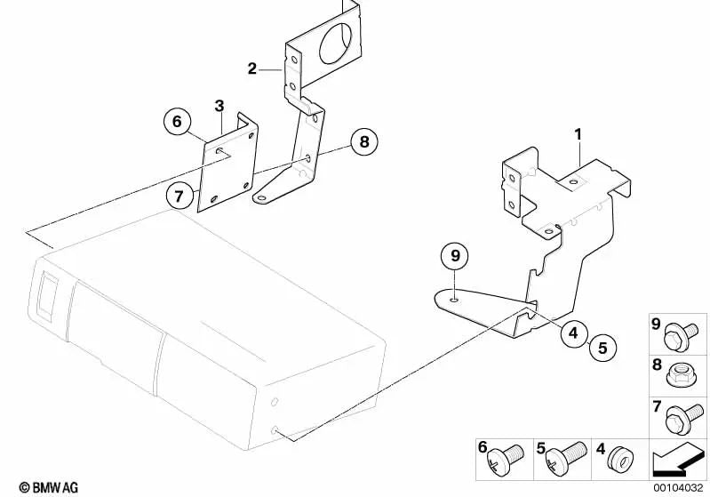 Soporte de Cambiador de CD izquierdo para BMW Z4 E85, E86 (OEM 65106910719). Original BMW