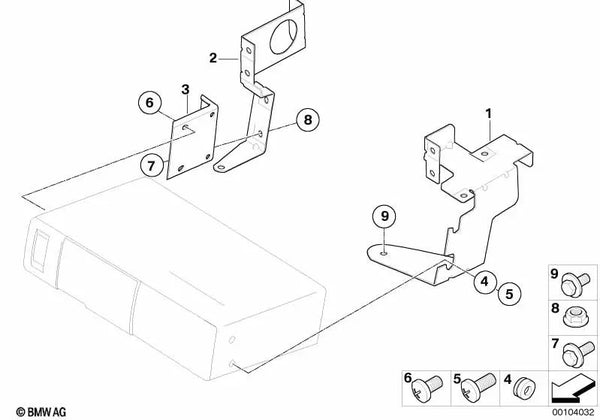 Soporte de Cambiador de CD izquierdo para BMW Z4 E85, E86 (OEM 65106910719). Original BMW