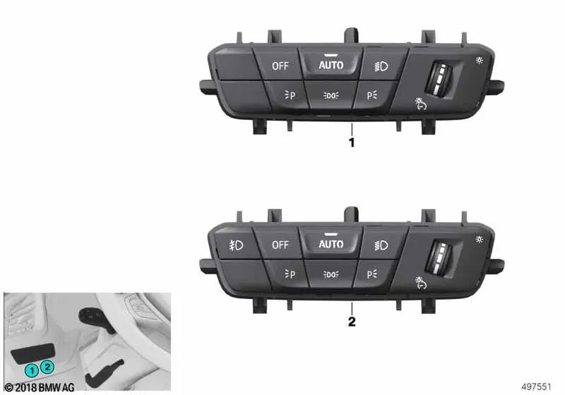 Unidad de Control de Luz para BMW F44 (OEM 61315A16AB3). Original BMW.