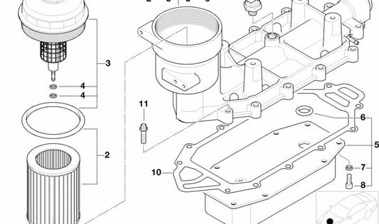 Junta Metálica para BMW E38, E65 (OEM 11422249250). Original BMW.