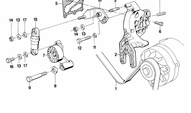 Soporte de rodamiento para BMW E32, E31 (OEM 12311715544). Original BMW