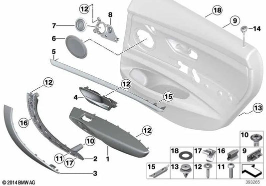 Reposabrazos de cuero trasero derecho para BMW Serie 3 F34, F34N (OEM 51427324488). Original BMW.