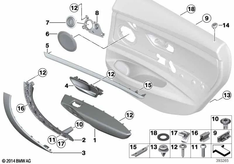 Reposabrazos de cuero trasero derecho para BMW Serie 3 F34, F34N (OEM 51427324486). Original BMW