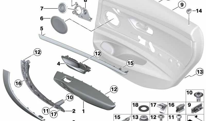 Listón de acento trasero derecho para BMW F34, F34N (OEM 51417315358). Original BMW