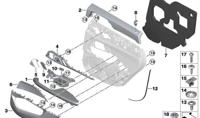 Fascia de Altavoz de Agudos Izquierda para BMW G26 (OEM 51425A47A97). Original BMW