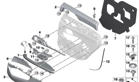 Cubierta de tornillos derecha para BMW G26 (OEM 51425A47AA2). Original BMW