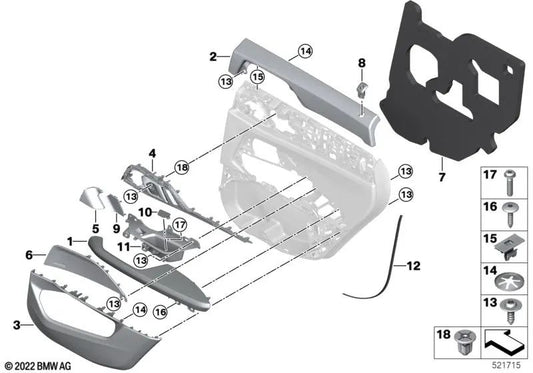 Right midrange speaker cover for BMW 4 Series G26 (OEM 51425A47AB2). Original BMW.