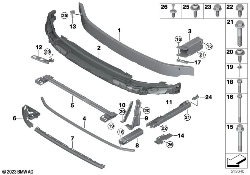 Screw for MINI F54, F55, F56, F57, F60 (OEM 07119908722). Original MINI.