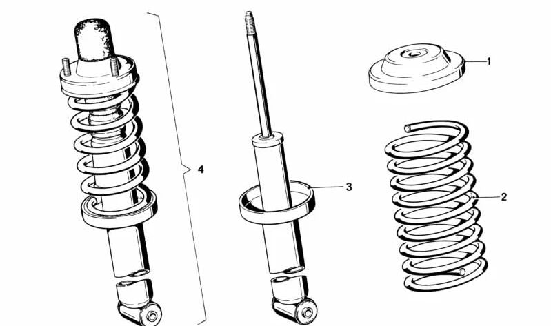 Suspension spring OEM 31331125265 for BMW E21. Original BMW.