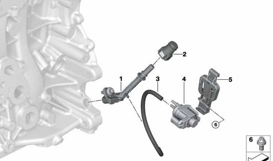 Soporte de escape OEM 11669424261 para BMW G11, G12, G05. Original BMW.