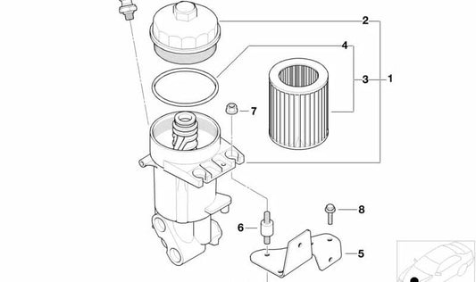 Soporte OEM 11421407780 para BMW E52. Original BMW.