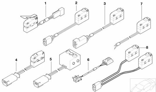 Trunk lock microswitch for BMW 7 Series E38 (OEM 61318360399). Original BMW