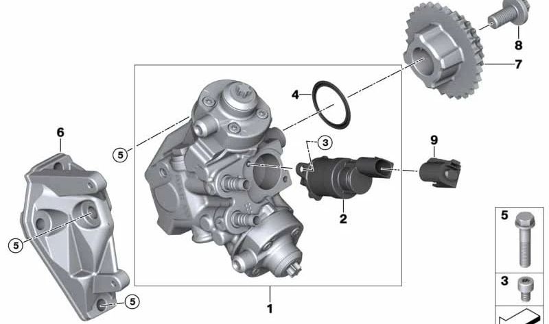 Válvula de control de flujo para BMW E81, E82, E87, E88, E90, E91, E92, E93, F30, F31, F34, F32, F33, F36, E60, E61, F07, F10, F11, F06, F12, F13, F01, F02, E84, E83, F25, F26, E70, F15, E71, F16. Original BMW. . Original BMW