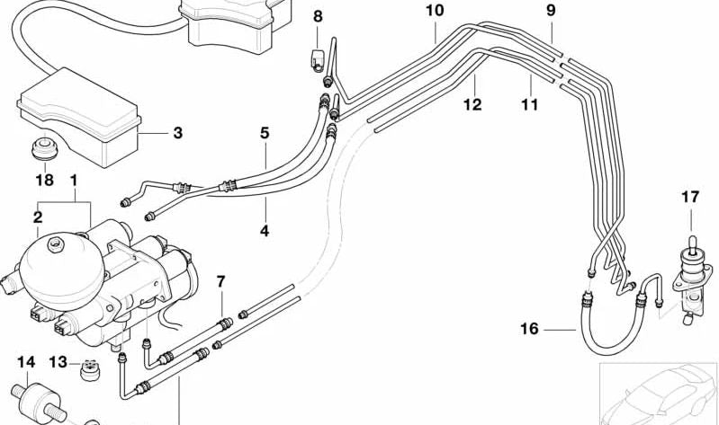 Acumulador de presión OEM 21532229092 para BMW E36 (Todos los modelos compatibles). Original BMW.