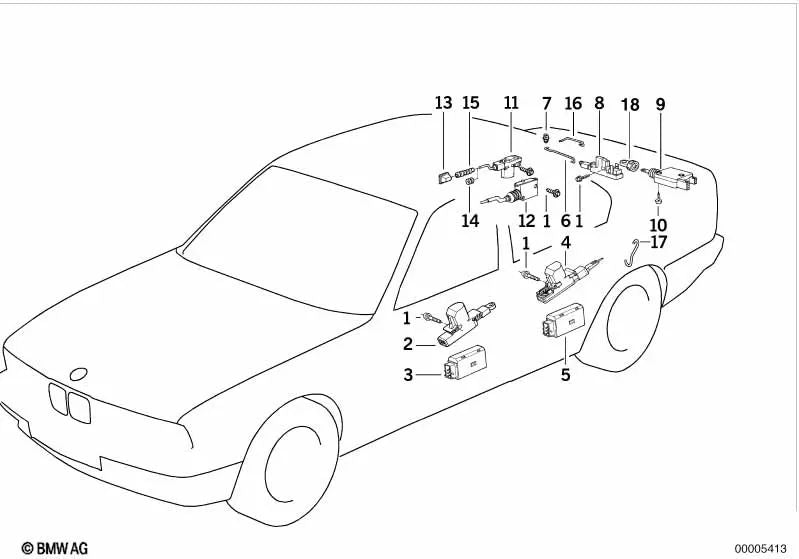 Tie rod for BMW 5 Series E34 (OEM 51241946130). Original BMW.