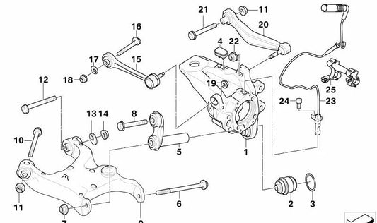 Armado oscilante à direita 33326758714 para BMW E61. BMW original.