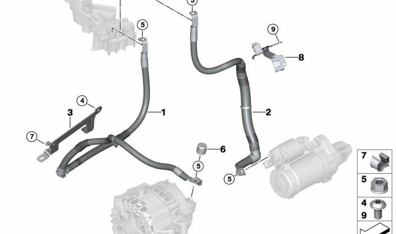 Soporte para BMW Serie 5 G30, G30N, Serie 7 G11N, G12N, Serie 8 G14, G15, G16 (OEM 12427934427). Original BMW.