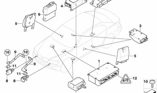 Sensor A-Säule rechts für BMW E65, E66 (OEM 65776970888). Original BMW.