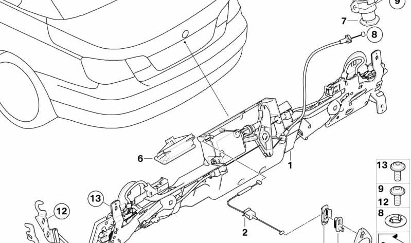 Cerradura del Maletero para BMW Serie 3 E93, E93N (OEM 51247353615). Original BMW