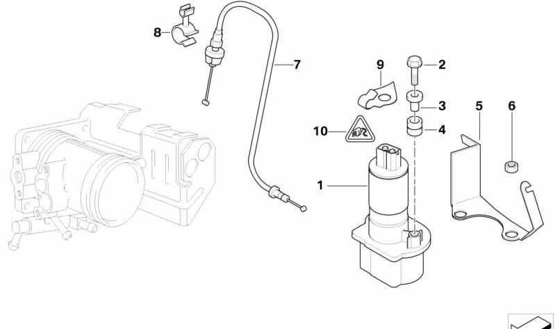 Throttle Actuator Ads 2 for BMW E36, E34, E32, E31 (OEM 35411163163). Original BMW