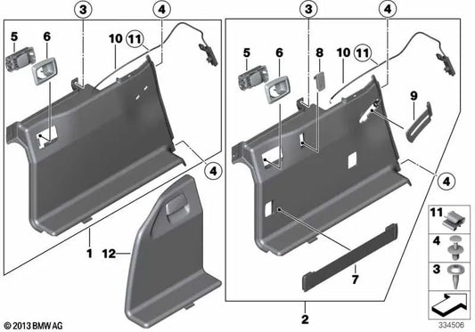 Linke Abdeckung für BMW 5er F11, F11N (OEM 51479200545). Original BMW.