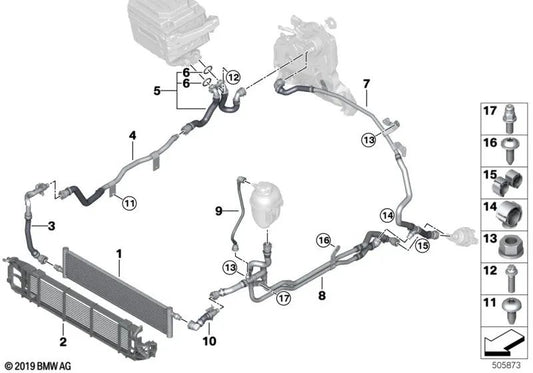 Leitung Power Control Unit - Battery for BMW X3 G01, G01N Series X4 G02, G02N (OEM 17128597285). Genuine BMW