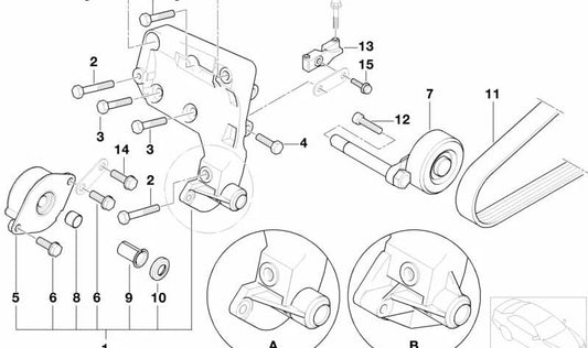 Tornillo hexagonal OEM 07119904996 para BMW E87, F40, F52, F44, F45, F46, E36, E46, E90, E91, E92, E93, E39, E60, E61, E65, E66, G12, F48, F49, F39, E83, F25, F26, E53, E52, i3 (I01), MINI F55, F56, R50, R53, F57, R52, F54, F60. Original BMW/MINI.