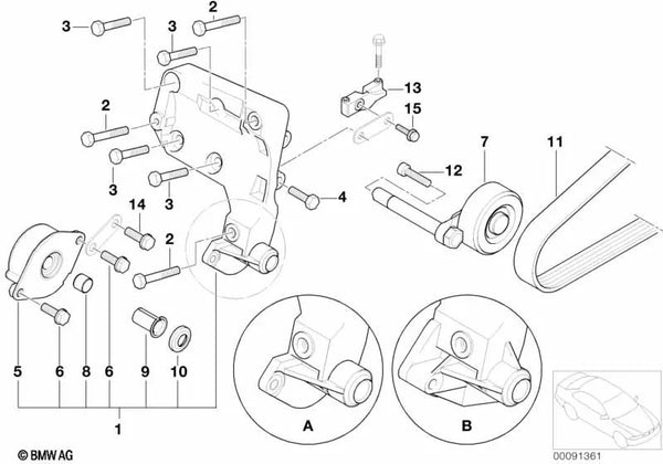 Casquillo para BMW E46, E39, E60, E61, E38, E65, E83, E53 (OEM 64557788090). Original BMW