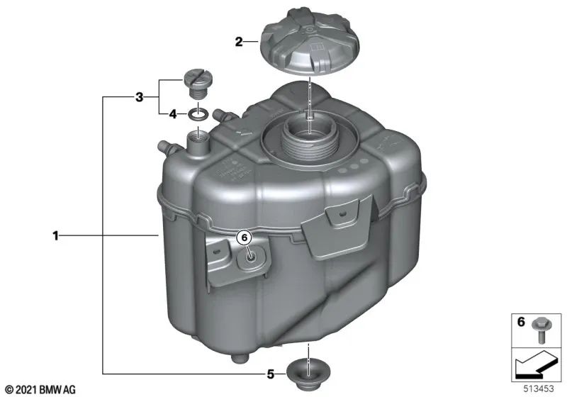 Expansion tank for BMW I20 (OEM 17138474796). Original BMW