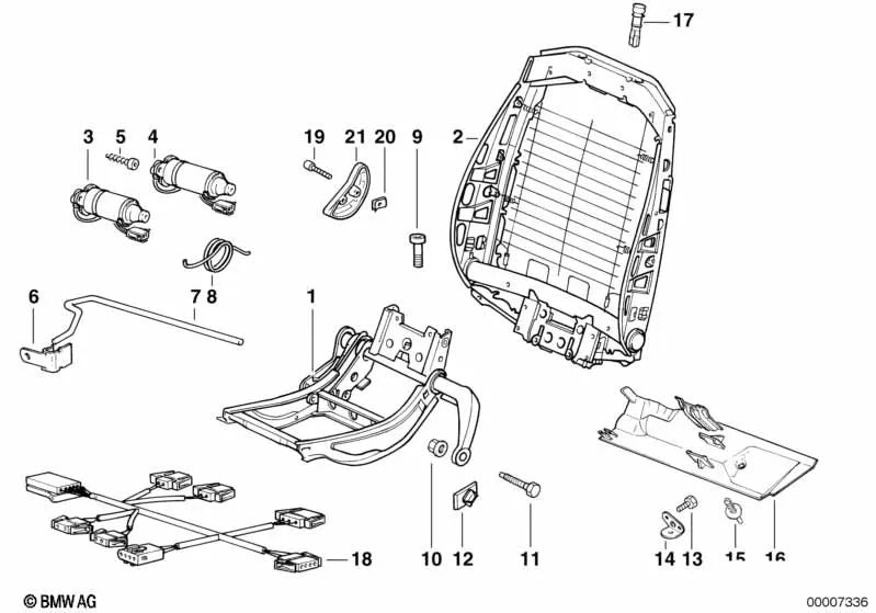 Schließfeder für BMW Serie 3 E36 (OEM 52108157519). Original BMW