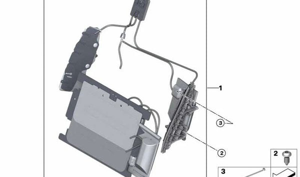 Cojín lumbar con bomba para BMW Serie 4 F33, F83 (OEM 52107339994). Original BMW