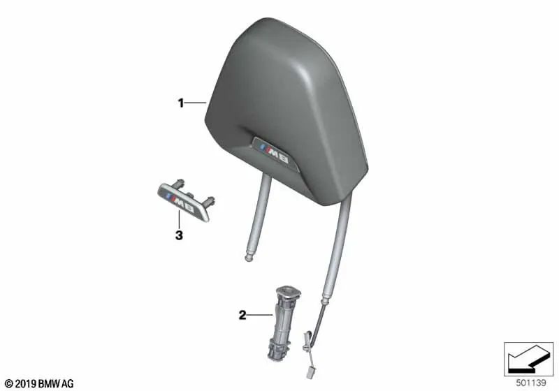 Reposacabezas de Cuero para BMW F91, F92, F93 (OEM 52108094178). Original BMW.