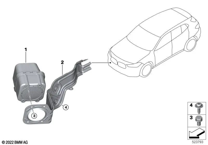 Halter VSG para BMW F45, F45N Serie 2, F48N, F49, F49N X1, F39 X2 (OEM 65159354072). Original BMW.