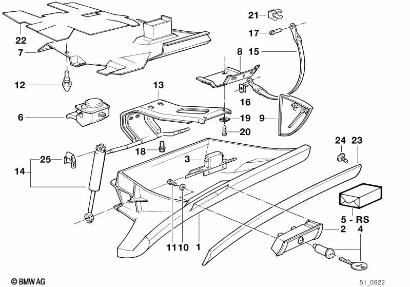 Lagerbock para BMW Serie 5 E34 (OEM 51161944479). Original BMW